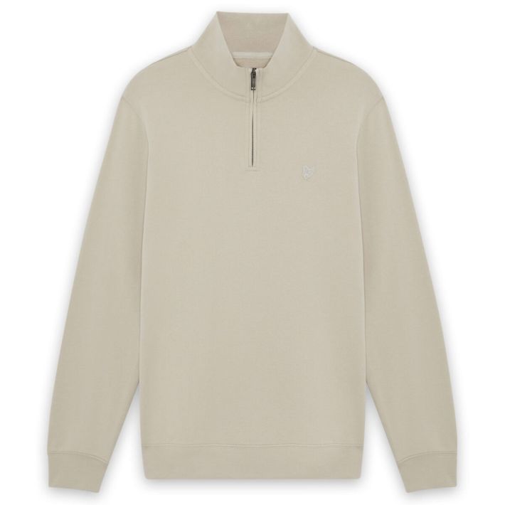 Lyle & Scott Superfine Quarter Zip Sweater Lysegrå