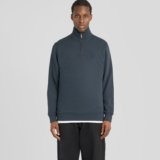 Lyle & Scott Superfine Quarter Zip Sweater Navy