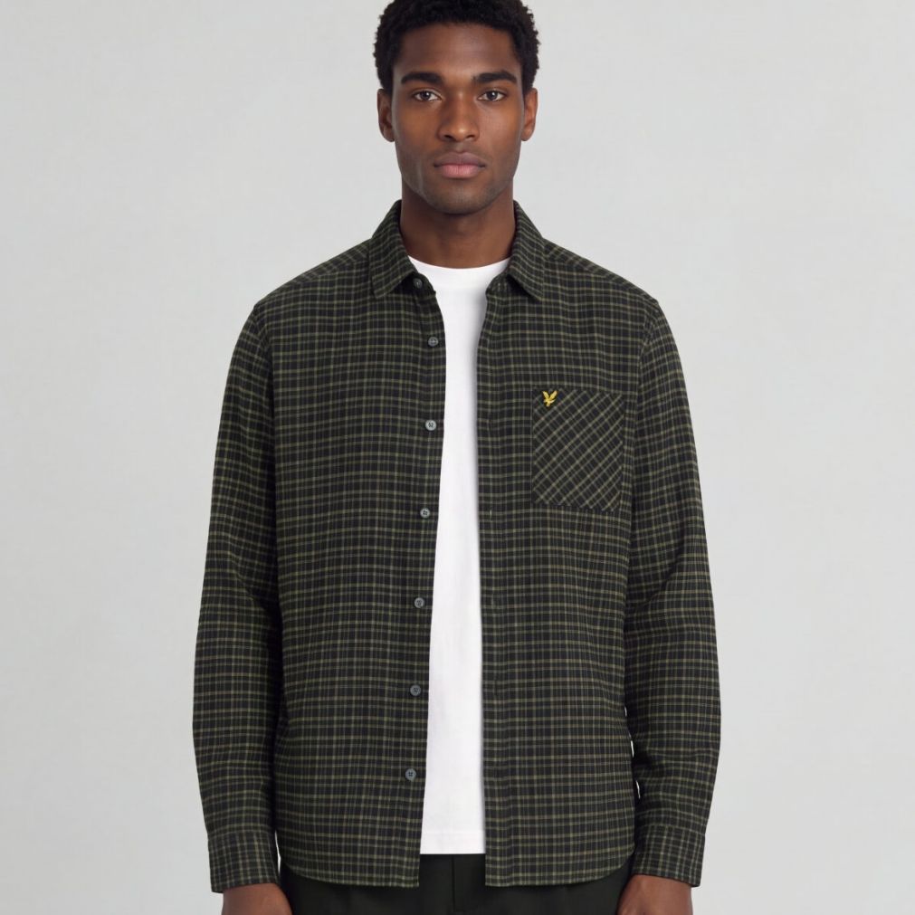 Lyle & Scott Tartan Flannel Skjorte Sort