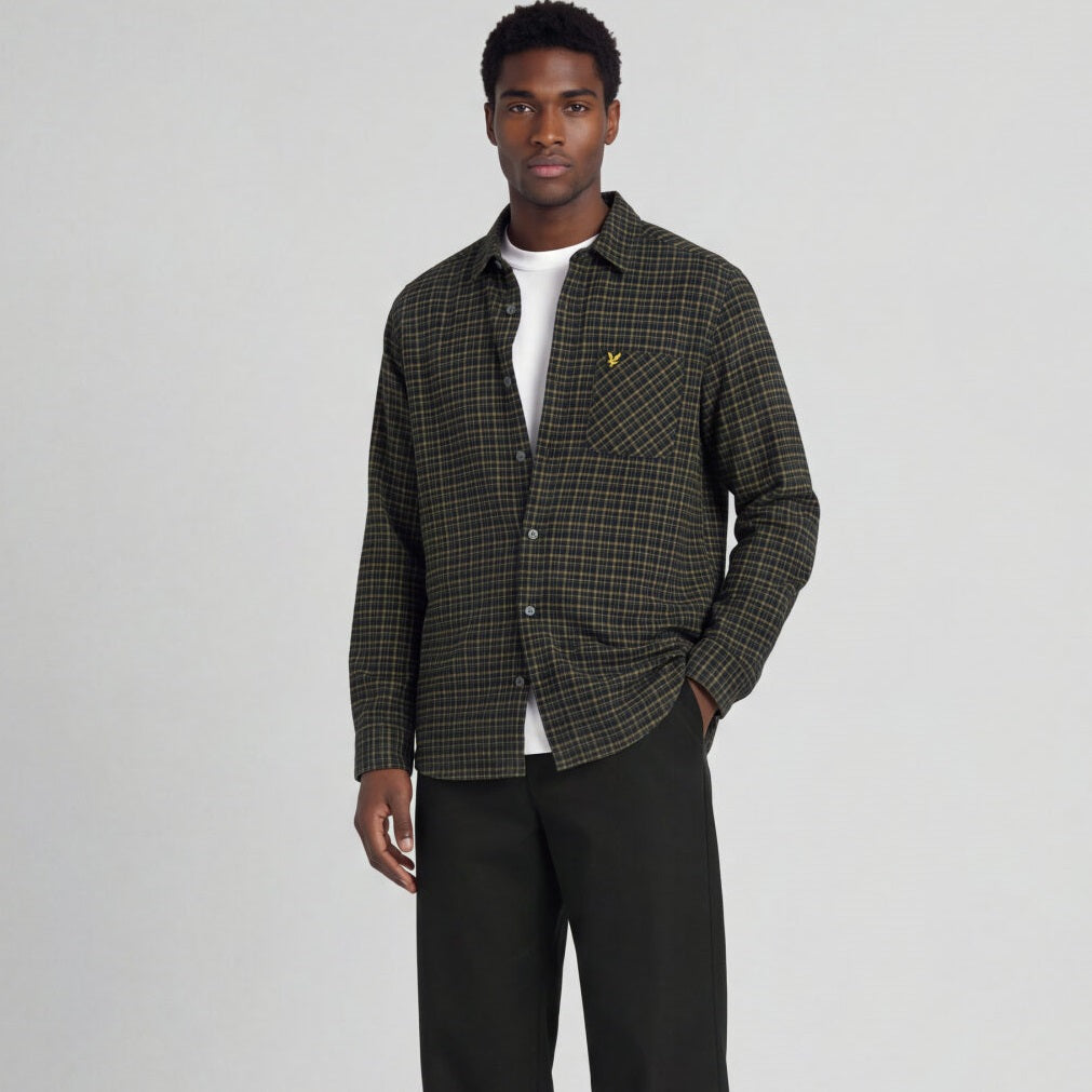 Lyle & Scott Tartan Flannel Skjorte Sort
