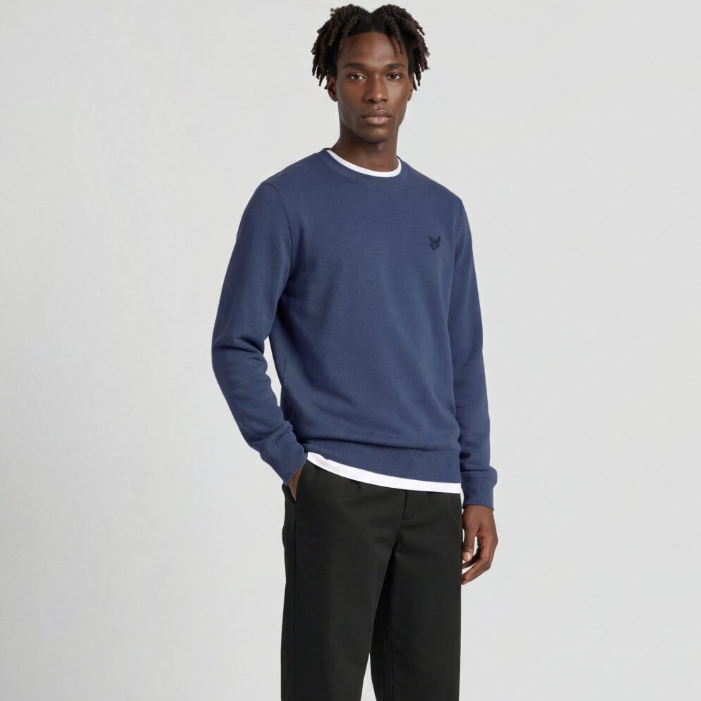 Lyle & Scott Tonal Superfine Sweater Blå