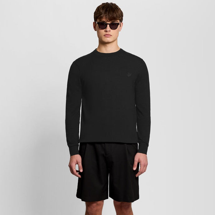 Lyle & Scott Tonal Superfine Sweater Sort