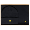 Lyle & Scott vaffelstrikket vintersæt navy