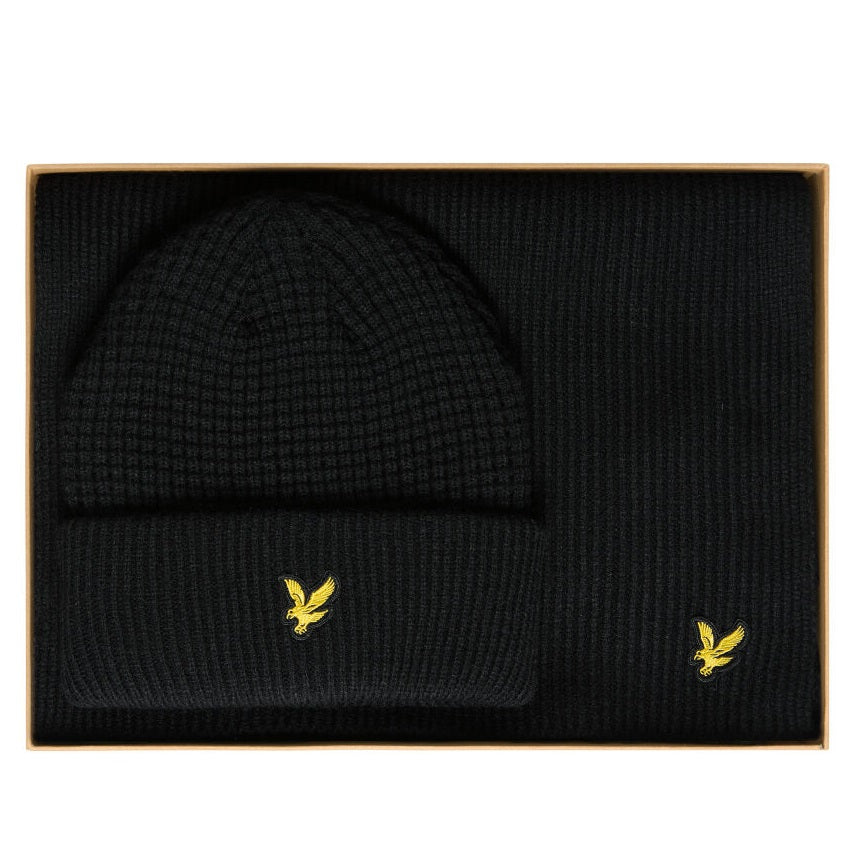 Lyle & Scott Vaffel Vintersæt Sort