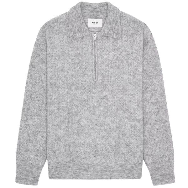 NN.07 Alfie Zip Polo Grijs