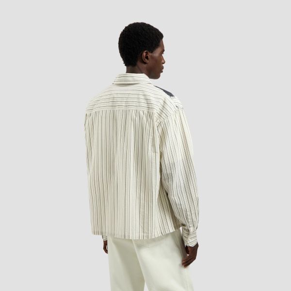 Olaf Brushstroke Logo Stripe Skjorte Off White