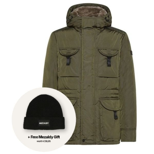 Peuterey Aiptek Fur Parka Mørkegrøn