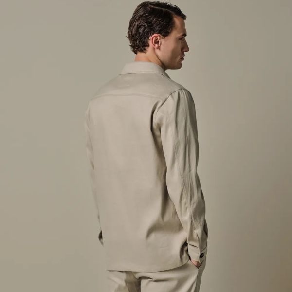 Profuomo Hør-bomuld overshirt beige