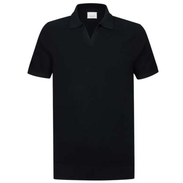 Profuomo Luxury Open Collar Polo Navy