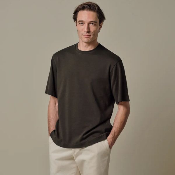 Profuomo Oversized T-shirt Mørkebrun