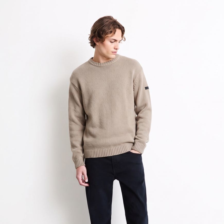 Roberto Ricci Designs Cinematt rundstrikket sweater beige