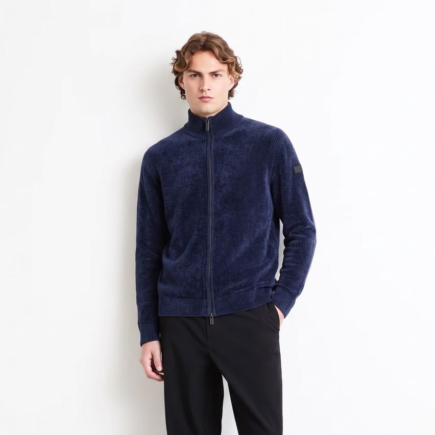 Roberto Ricci Designs Velvet Knit Vest Mørkeblå