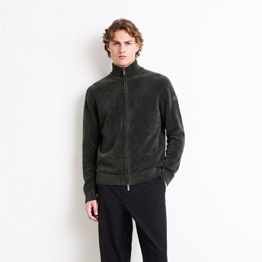Roberto Ricci Designs Velvet Knit Vest Mørkegrøn