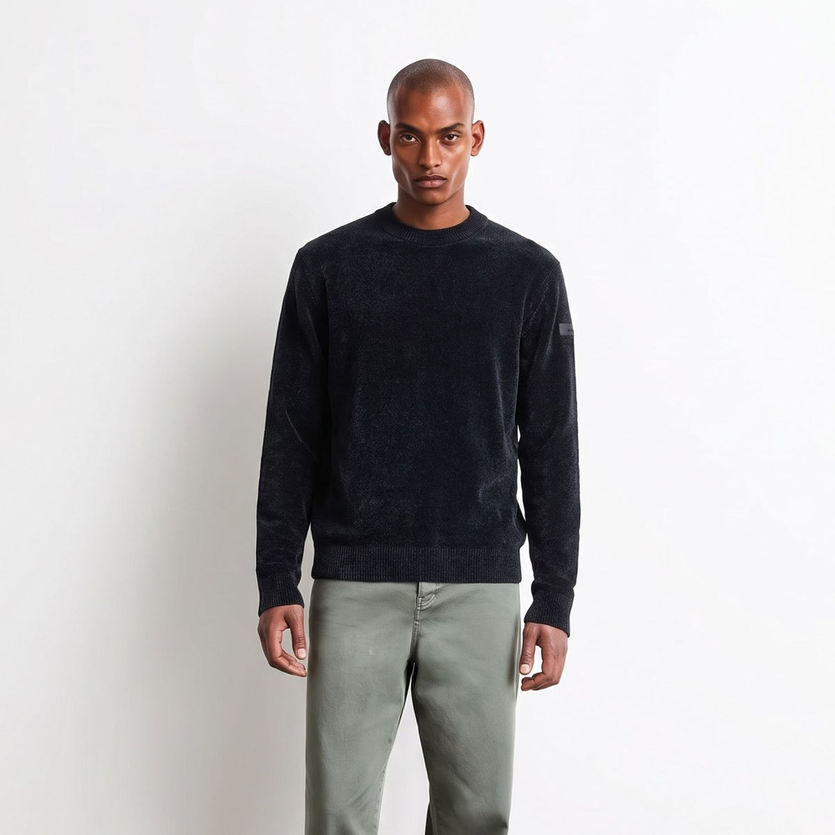 Roberto Ricci Designs Velvet Round Knit Sweater Antracit