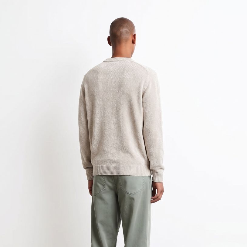 Roberto Ricci Designs Velvet Round Knit Sweater Off White