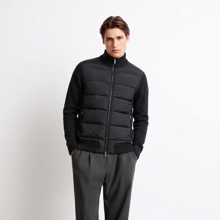 Roberto Ricci Designs Wool Cash 7 Hybrid Soft Knit Jakke Sort