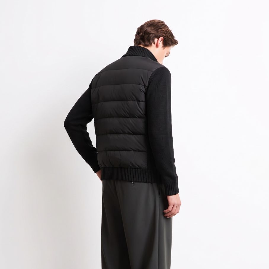 Roberto Ricci Designs Wool Cash 7 Hybrid Soft Knit Jakke Sort