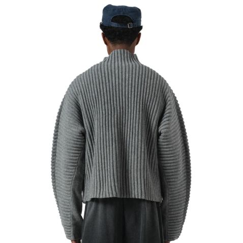 Seventh Globe Ribstrikket Cardigan Grå