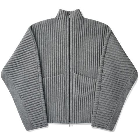 Seventh Globe Ribstrikket Cardigan Grå