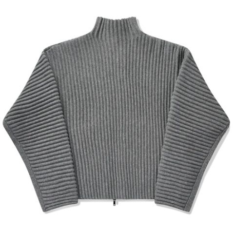 Seventh Globe Ribstrikket Cardigan Grå