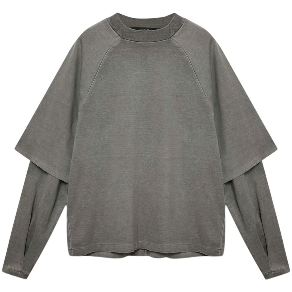 Seventh Raglan Layered Langærmet T-shirt Antracit