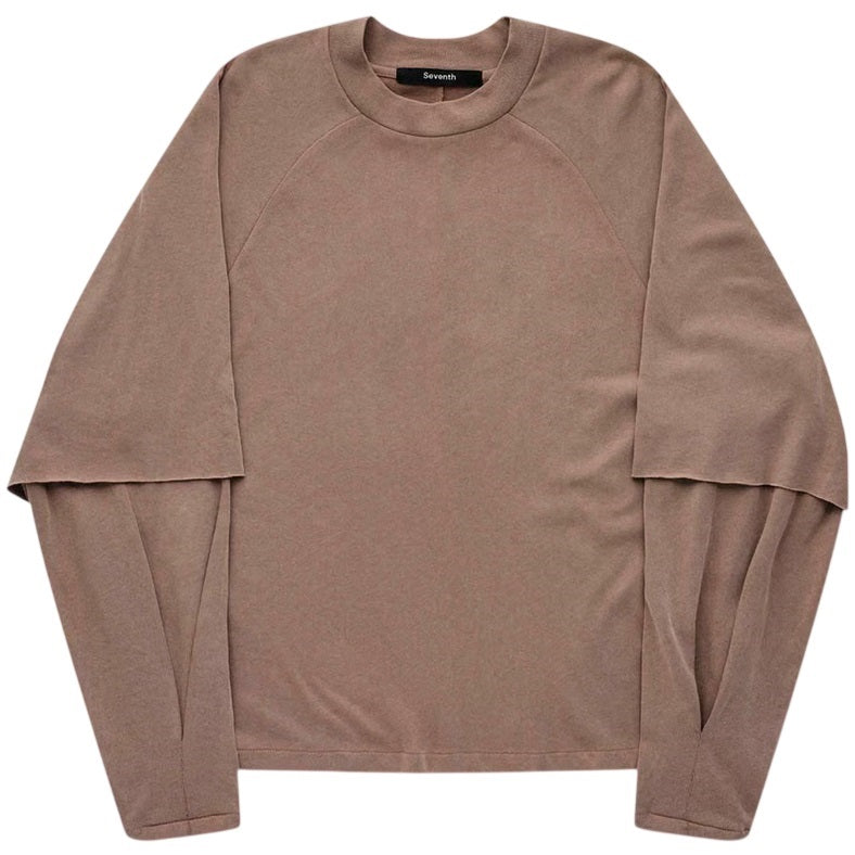 Seventh Raglan Layered Langærmet T-shirt Brun