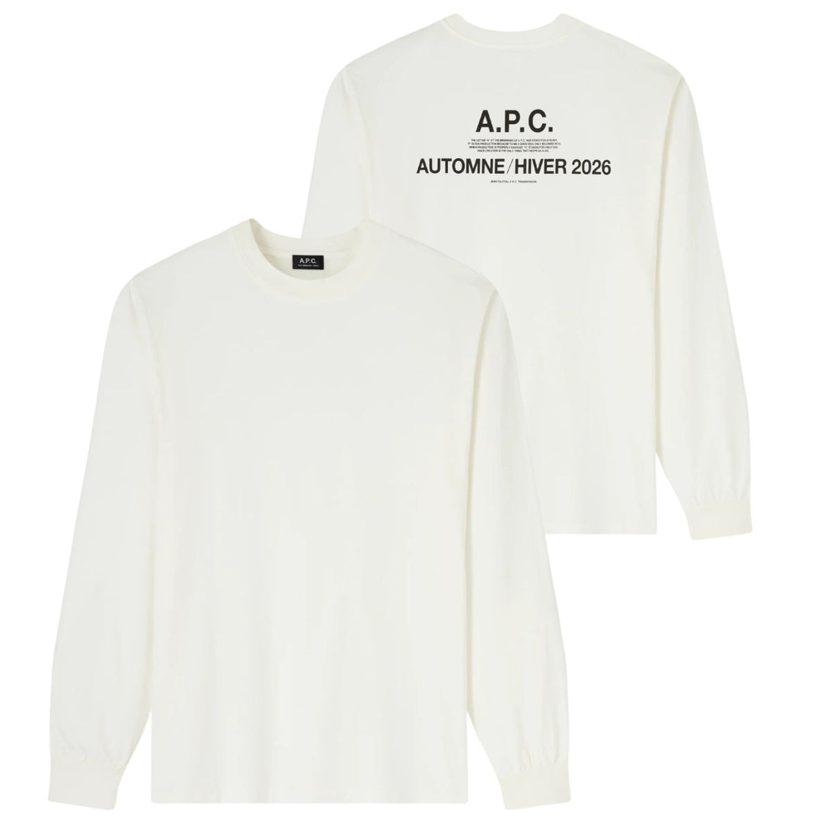 A.P.C. Hiver26 Langærmet T-shirt Off White