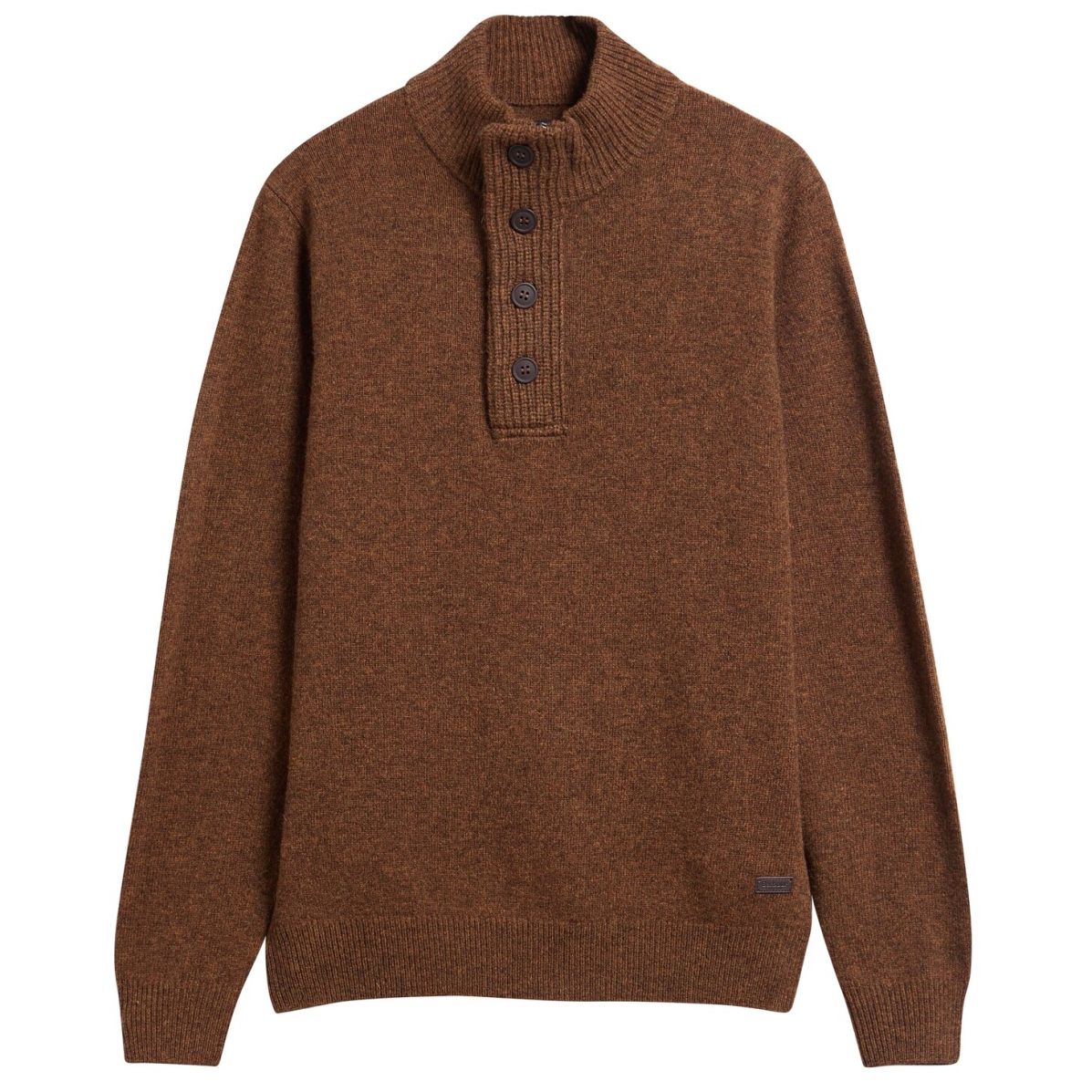 Barbour Essential Patch Half Zip Sweater Brun