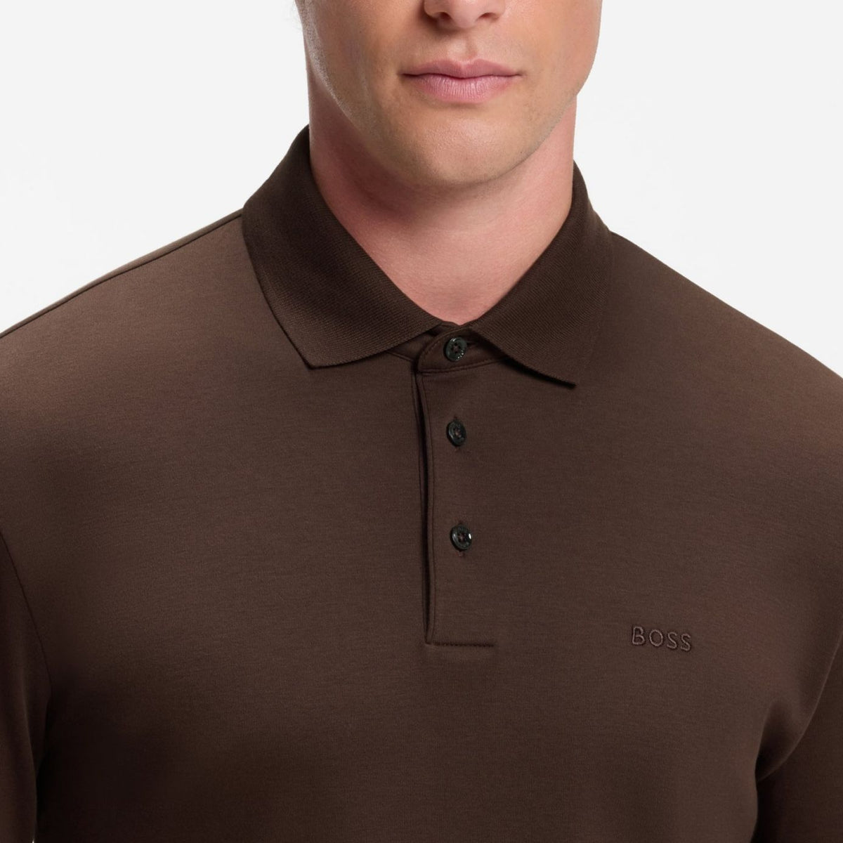 Boss Pado Langærmet Polo Brun