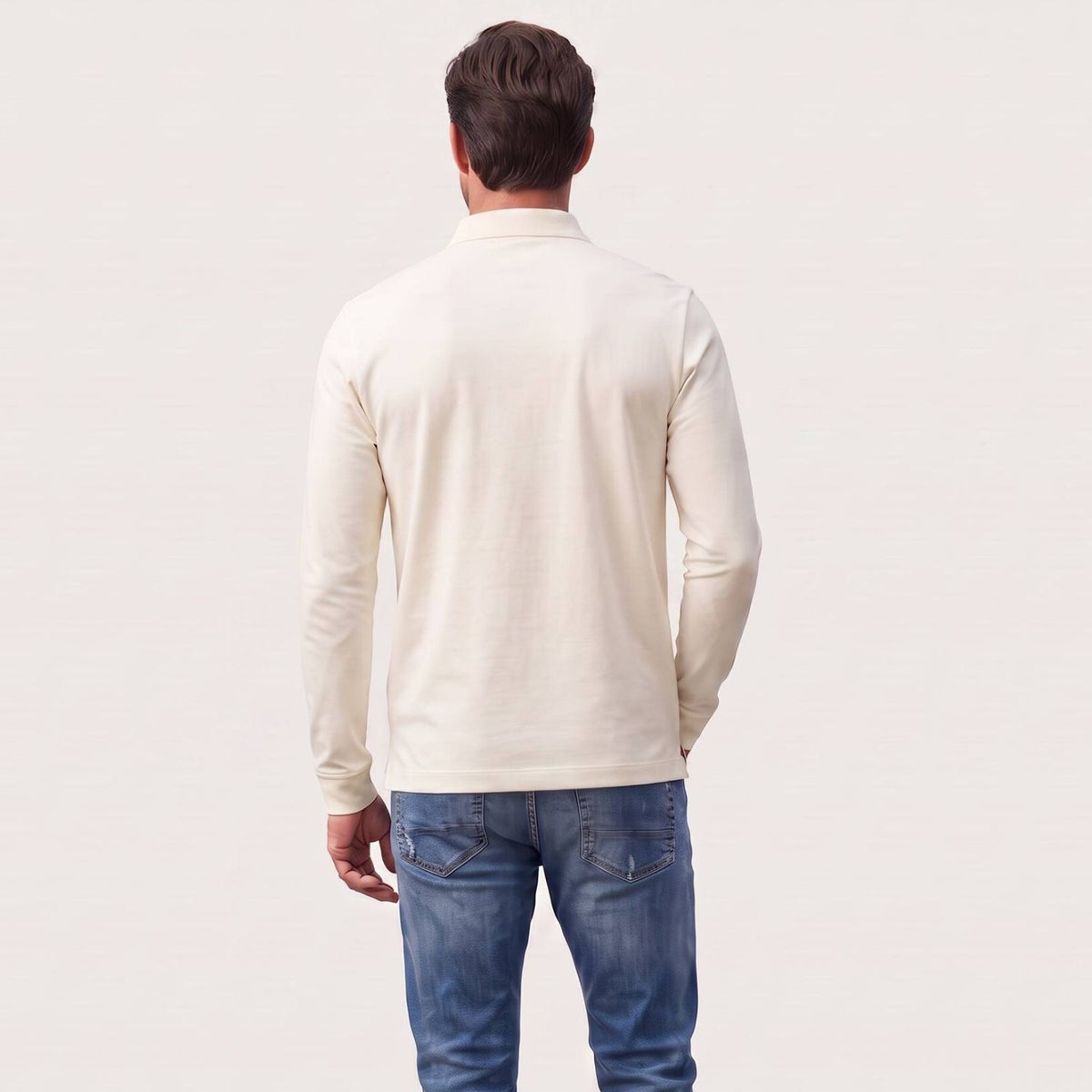 Boss Pado Langærmet Polo Off White