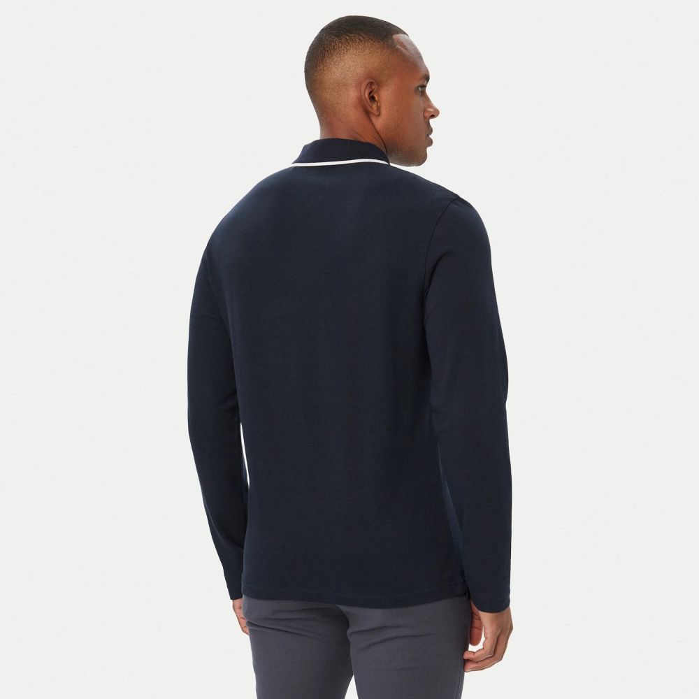 Boss Passerford langærmet polo navy
