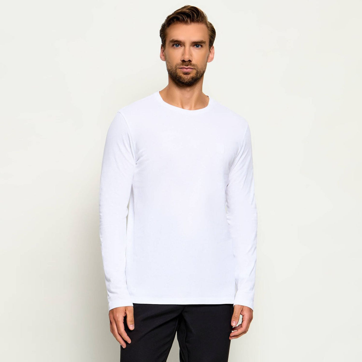 Boss Tacks Langærmet T-shirt Hvid