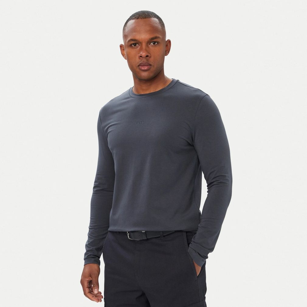 Boss Tchark Langærmet T-shirt Mørkeblå