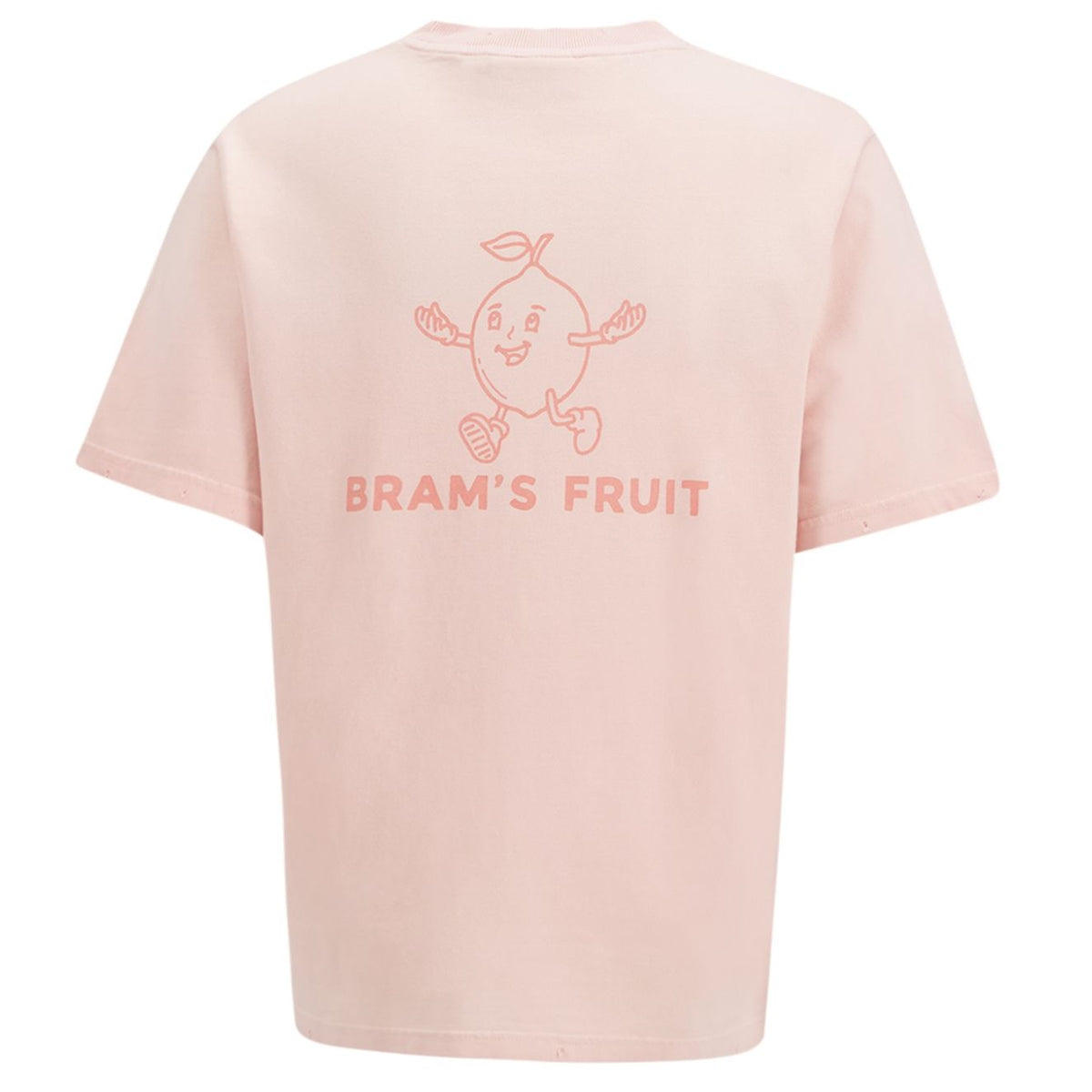 Bram’s Fruit Distressed Big Lemon Outline T-shirt Roze