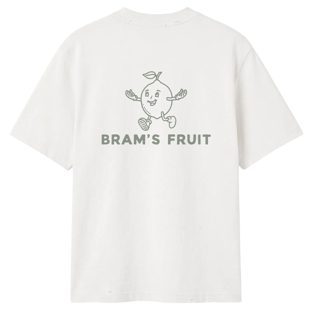 Bram’s Fruit Distressed Big Lemon Outline T-shirt Wit