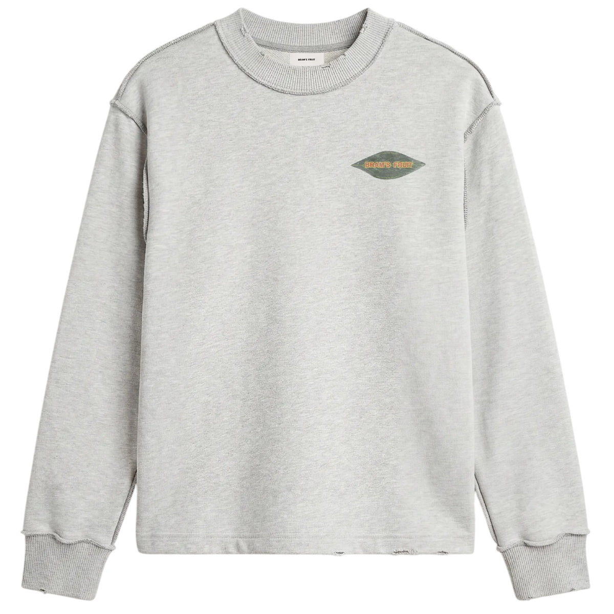 Bram’s Fruit Distressed Leaf Longsleeve T-shirt Grijs