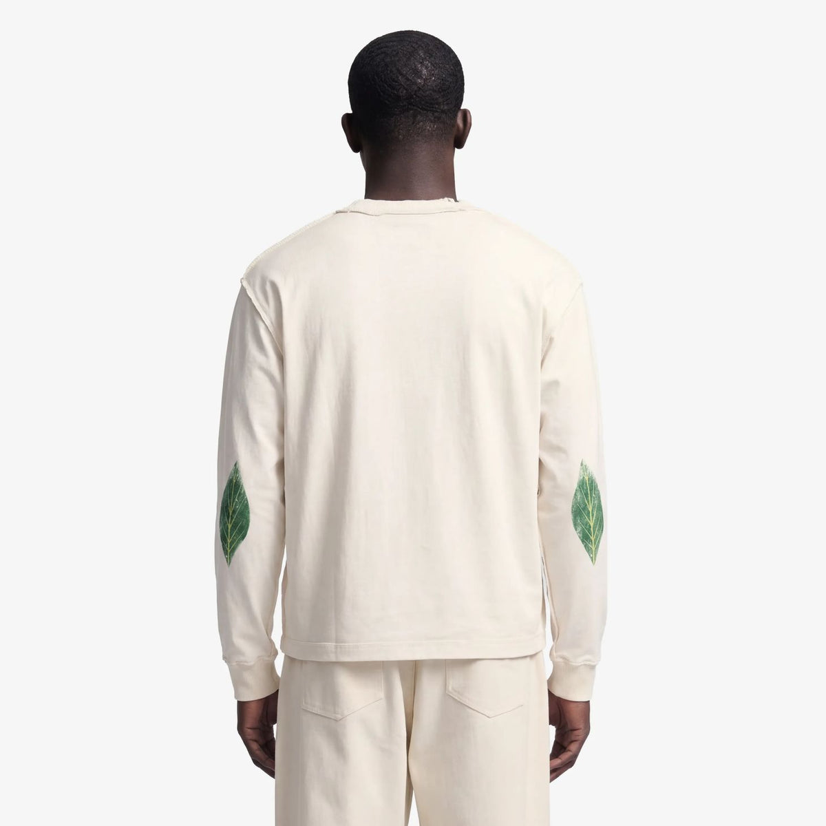 Bram’s Fruit Distressed Leaf Longsleeve T-shirt Off White