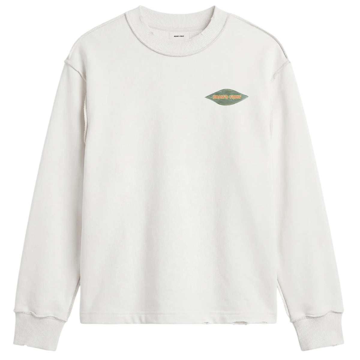 Bram’s Fruit Distressed Leaf Longsleeve T-shirt Off White