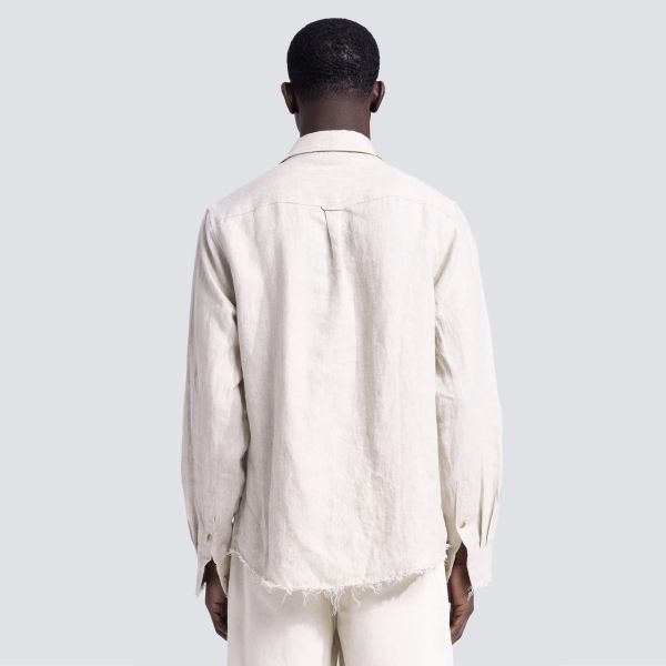 Bram's Fruit Distressed Linen Overhemd Beige
