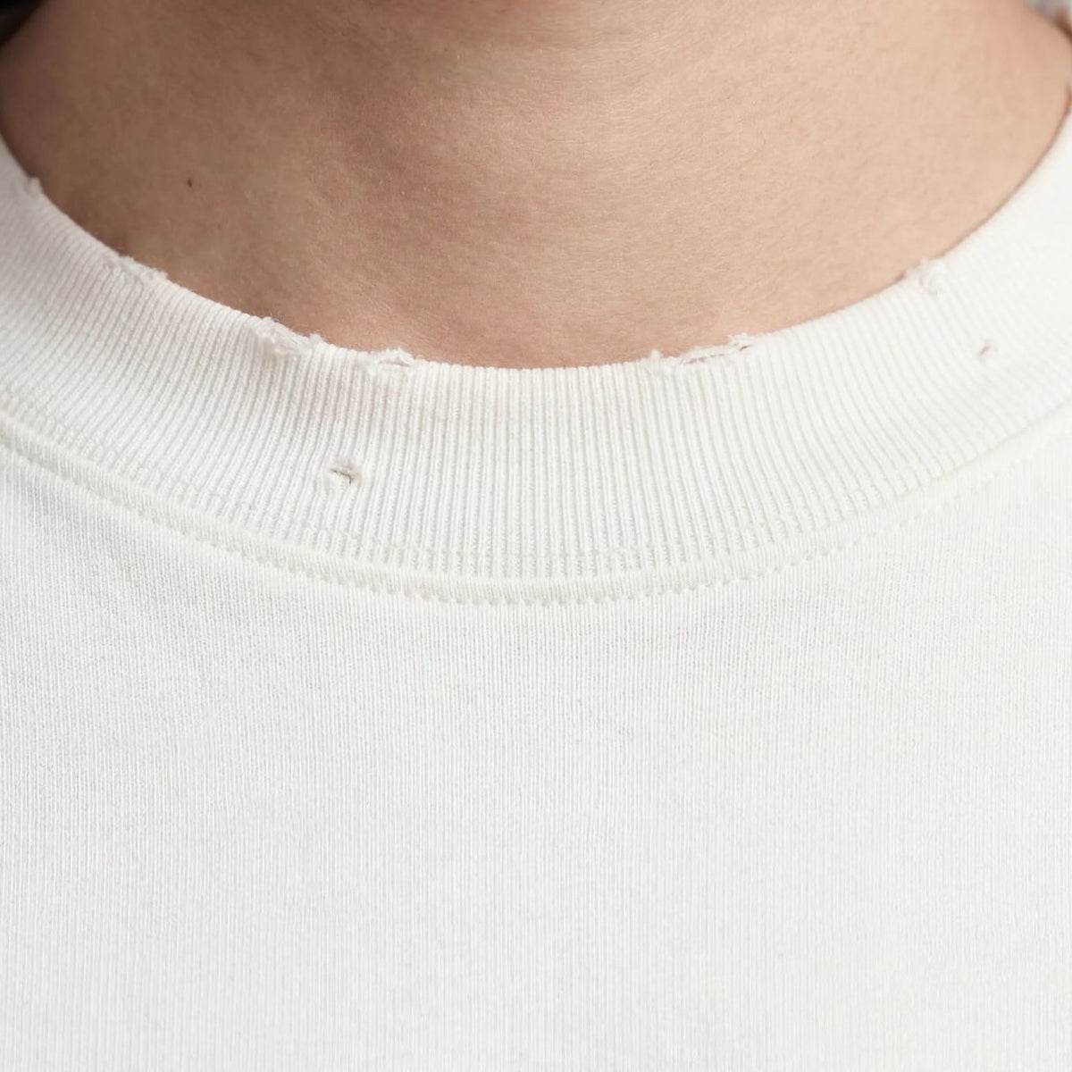 Bram’s Fruit Distressed Script Logo T-shirt Off White