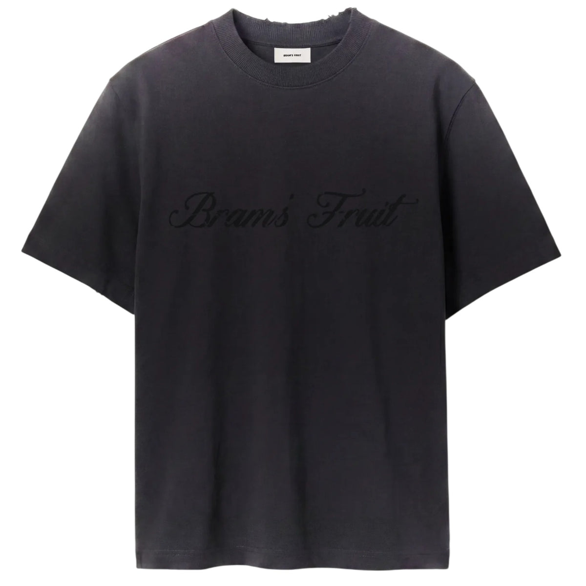 Bram’s Fruit Distressed Script Logo T-shirt Zwart