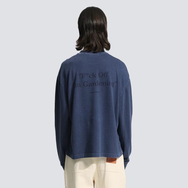 Bram’s Fruit Gardening Distressed Longsleeve T-shirt Donker Blauw