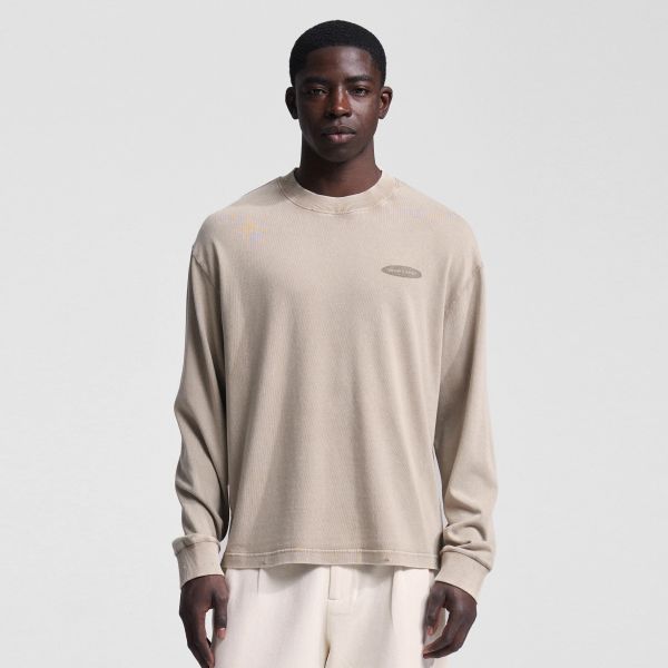 Bram’s Fruit Gardening Distressed Longsleeve T-shirt Beige