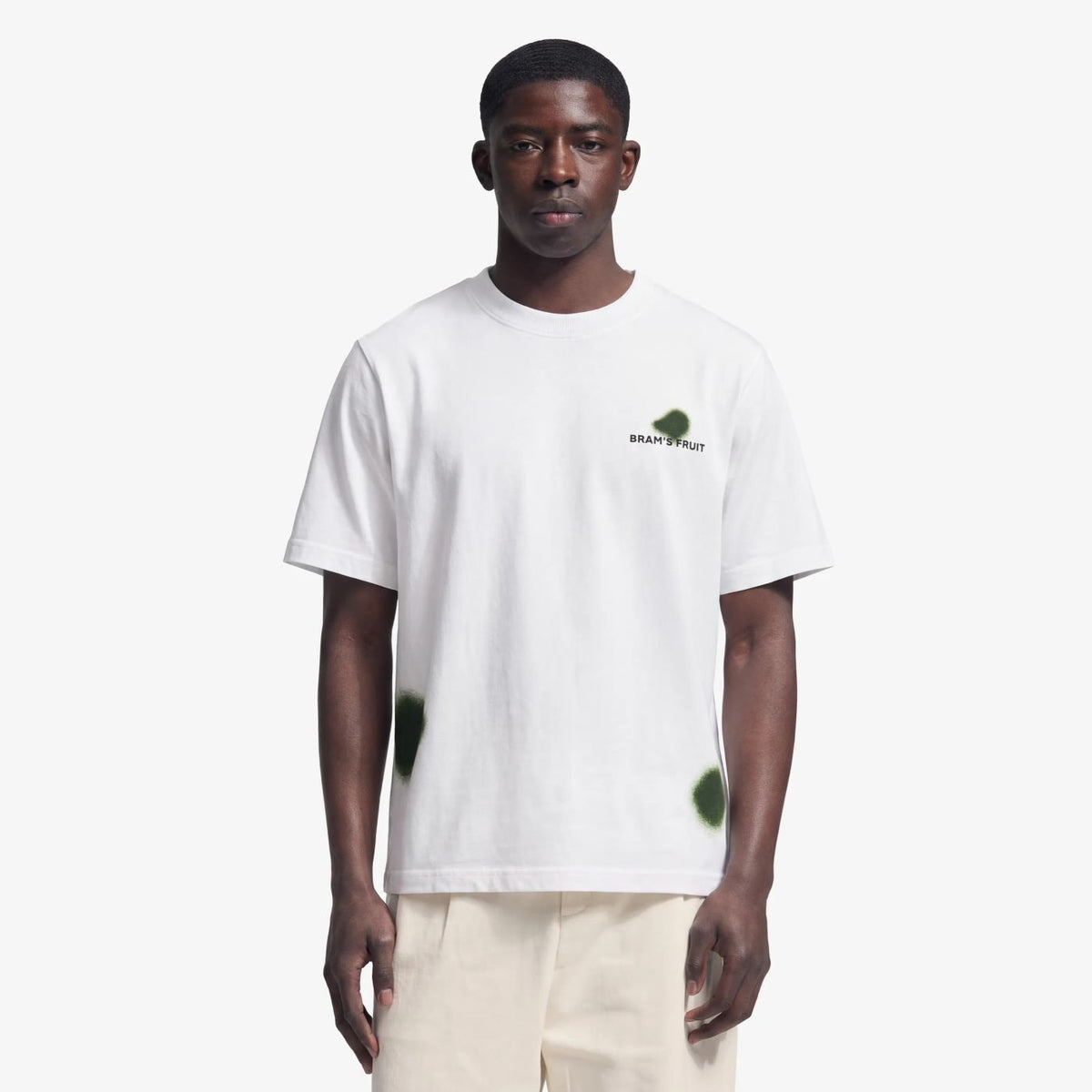 Bram’s Fruit Græsplet T-shirt Hvid