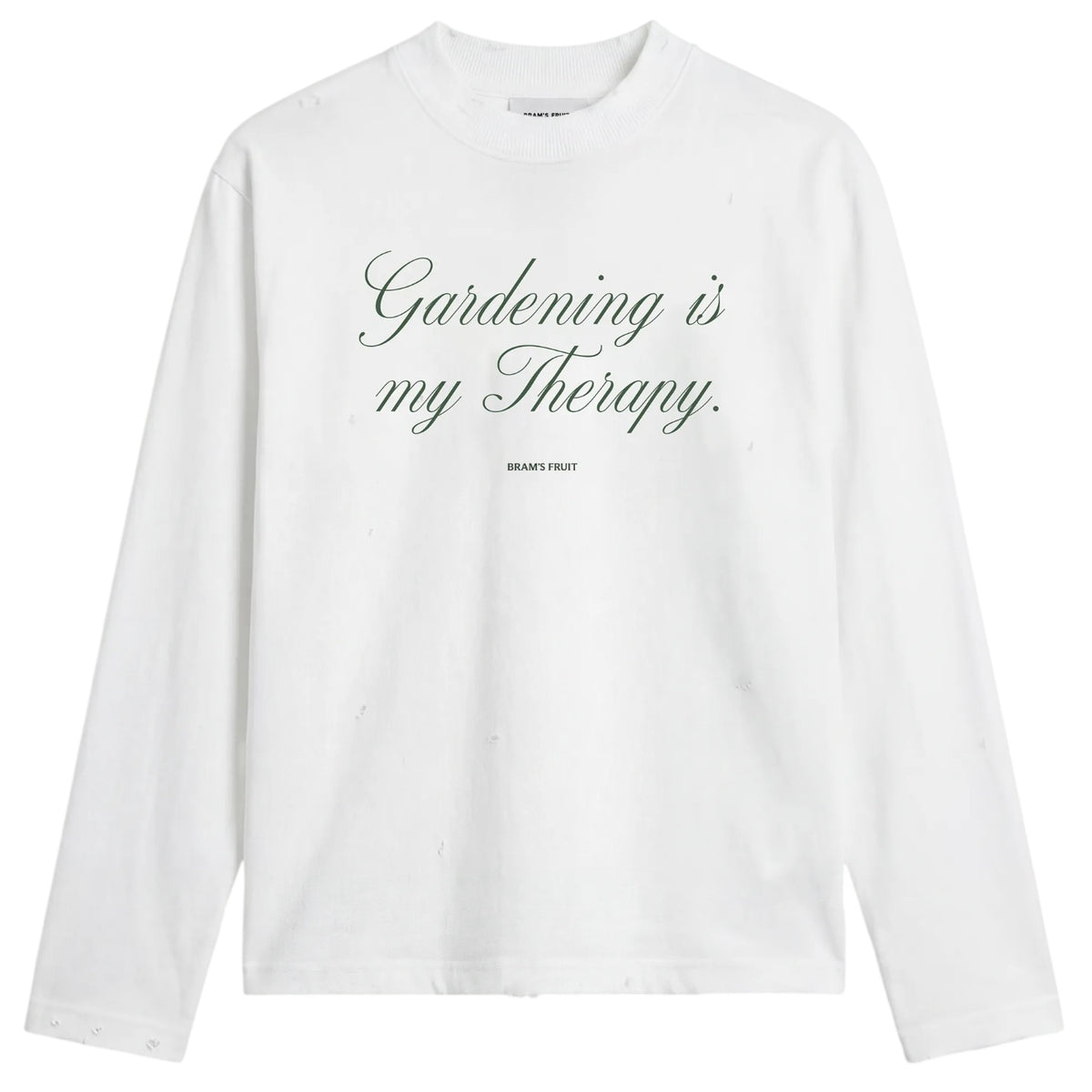 Bram’s Fruit Distressed Quote Langærmet T-shirt Hvid
