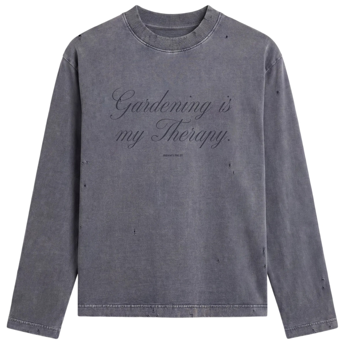 Bram’s Fruit Distressed Quote Langærmet T-shirt Sort
