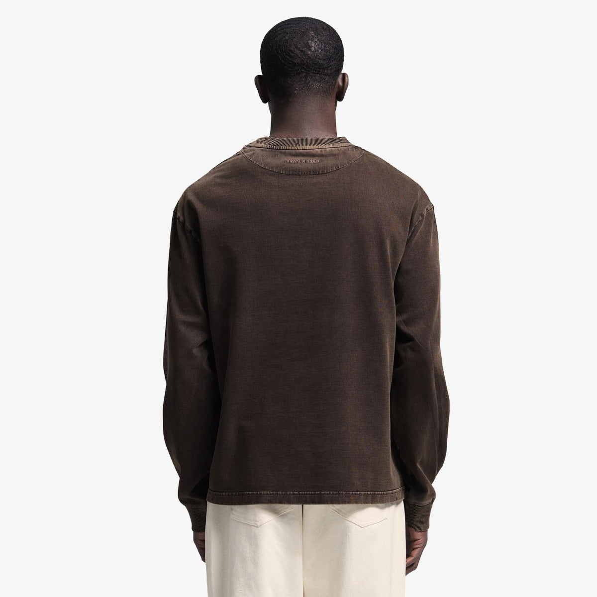 Bram’s Fruit Distressed Script Logo Langærmet T-shirt Beige