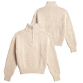 Bram’s Fruit Fisherman Strikket Quarter Zip Sweater Beige