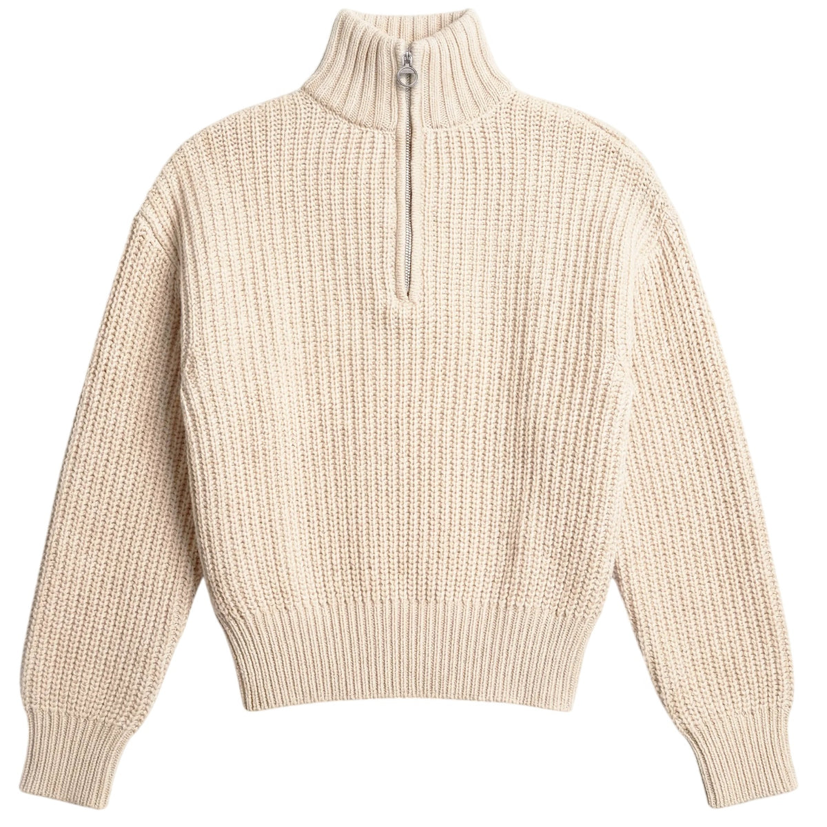 Bram’s Fruit Fisherman Strikket Quarter Zip Sweater Beige