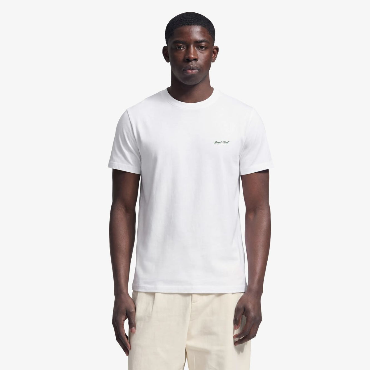 Bram’s Fruit Fitted Script Logo T-shirt Hvid